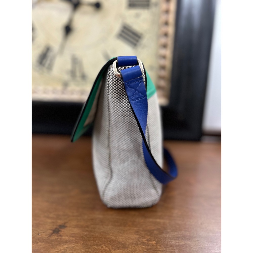 Kate Spade NY Carter Caden St. Crossbody Bag Green Blue Tweed Colorblock Sample - Picture 13 of 16